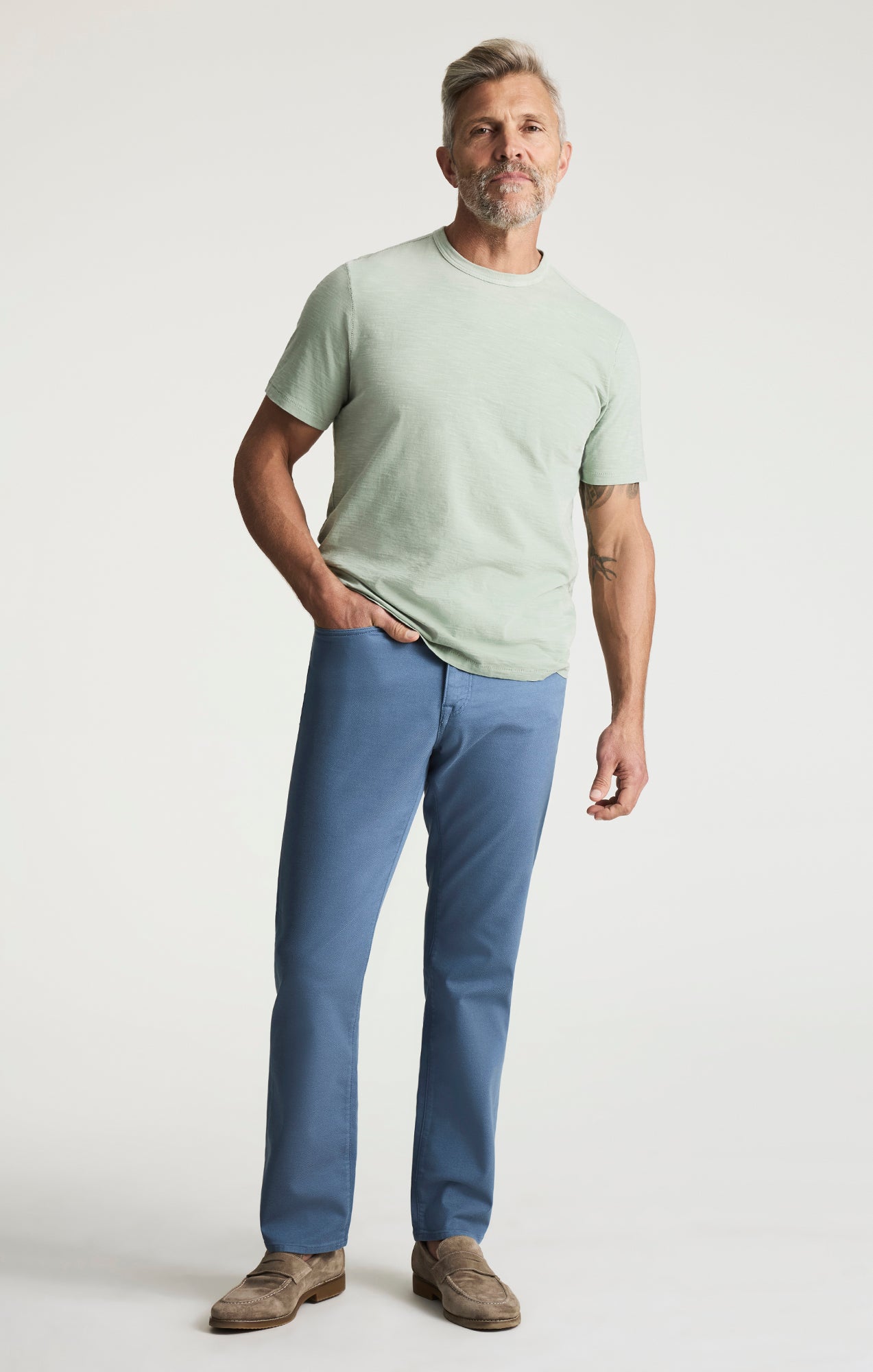 Slub Crew Neck Tshirt In Iceberg Green