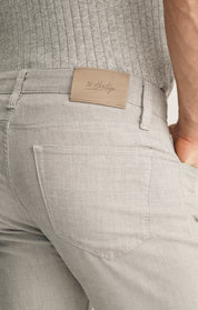 Courage Straight Leg Jeans In Light Grey Linen Luxe