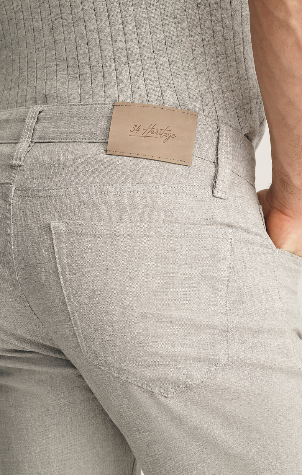 Courage Straight Leg Jeans In Light Grey Linen Luxe