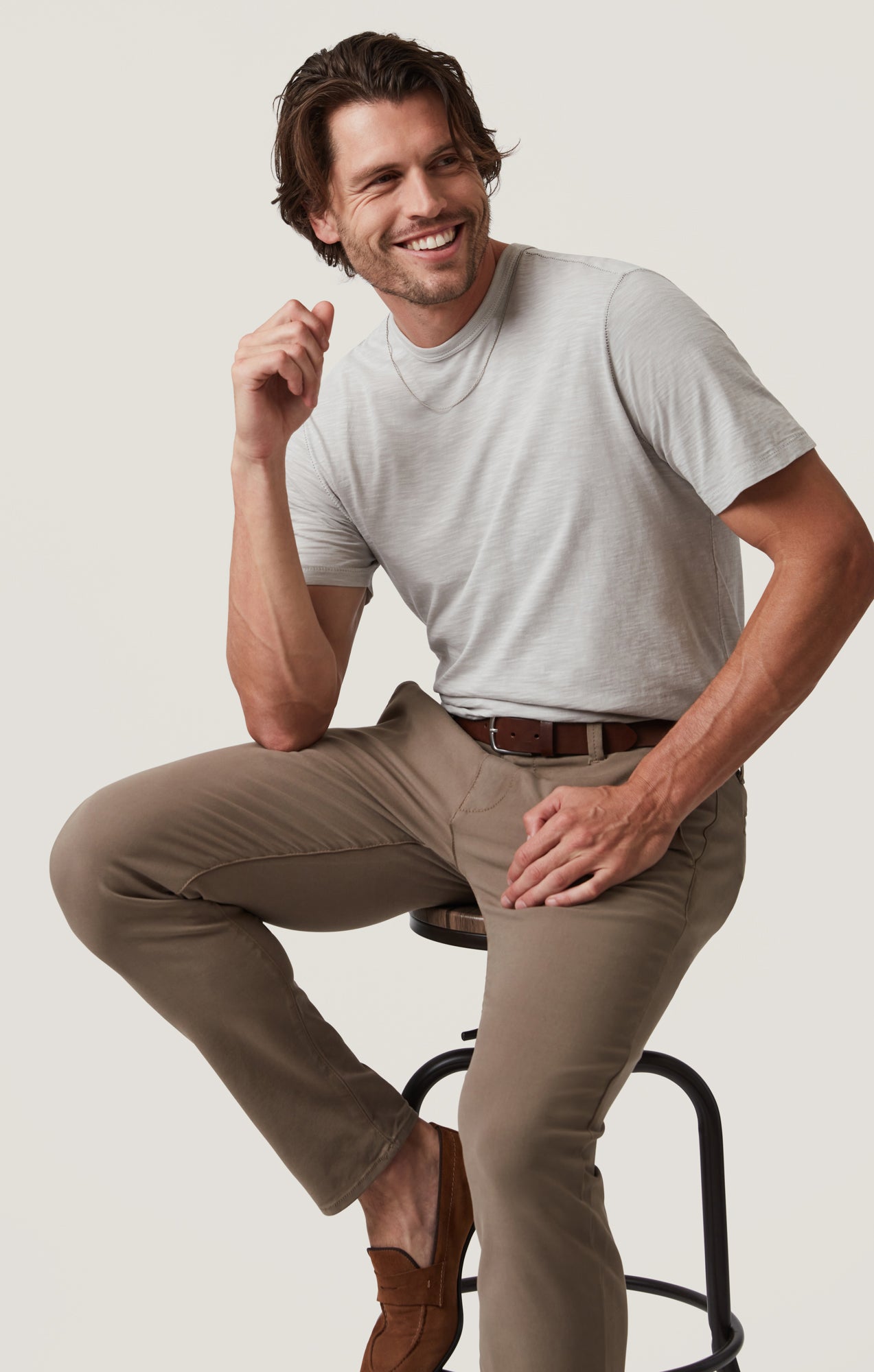 Verona Slim Leg Chinos in Toffee High Flyer