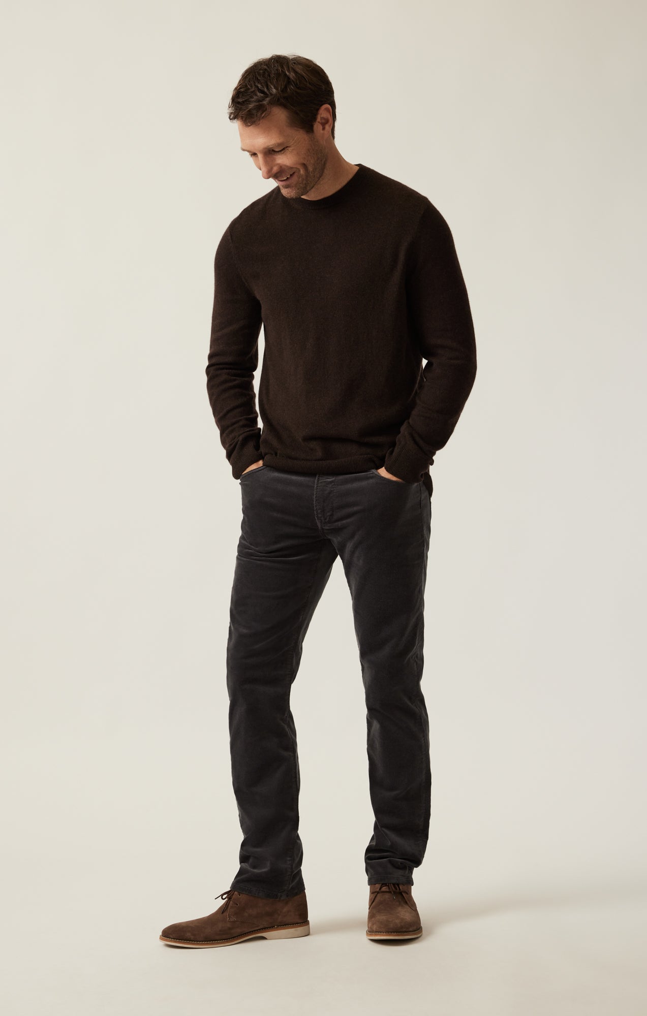 Cashmere Crew Neck Sweater In Brown