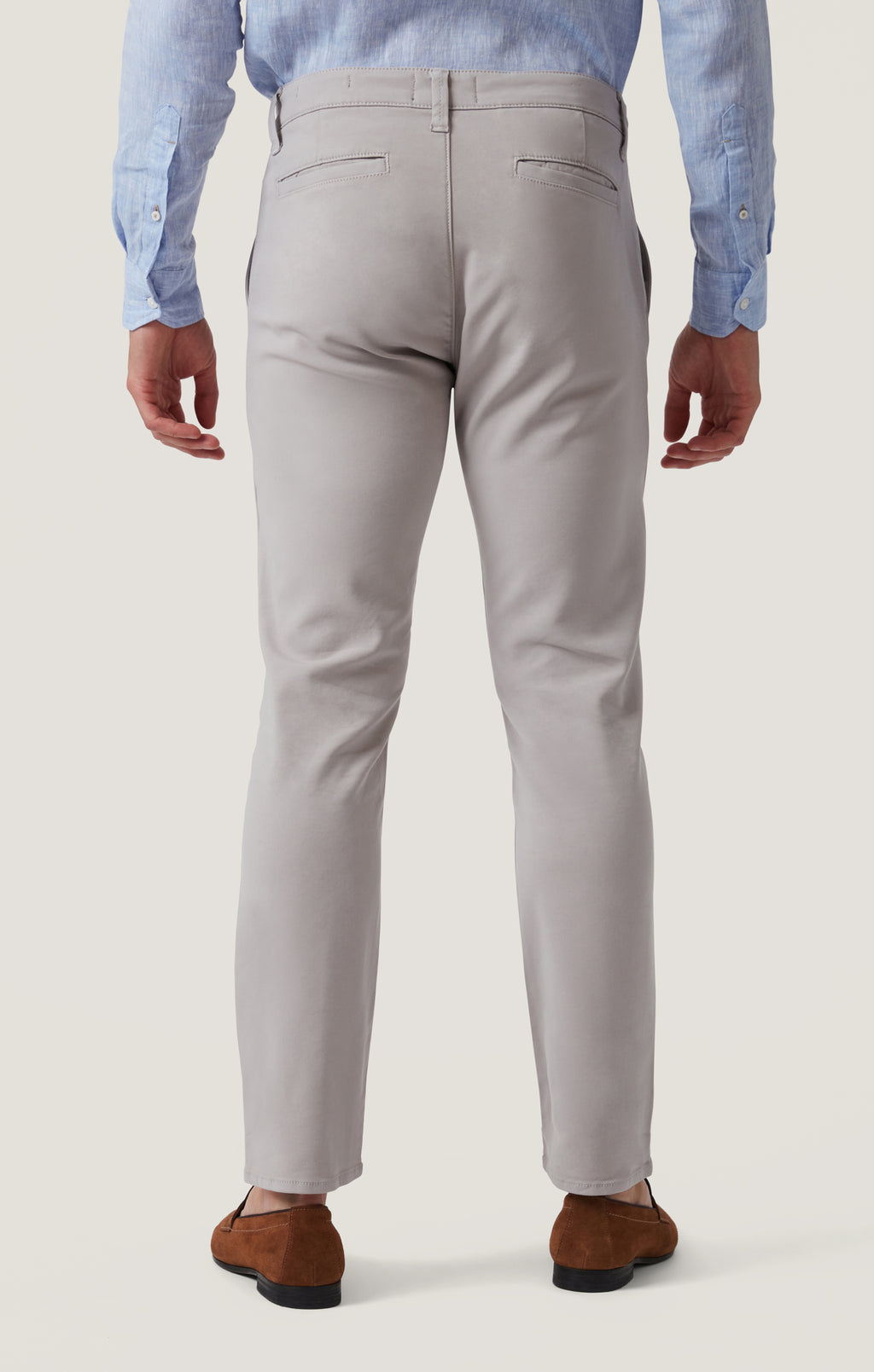 Verona Straight Leg Chino Pants In Grey High Flyer