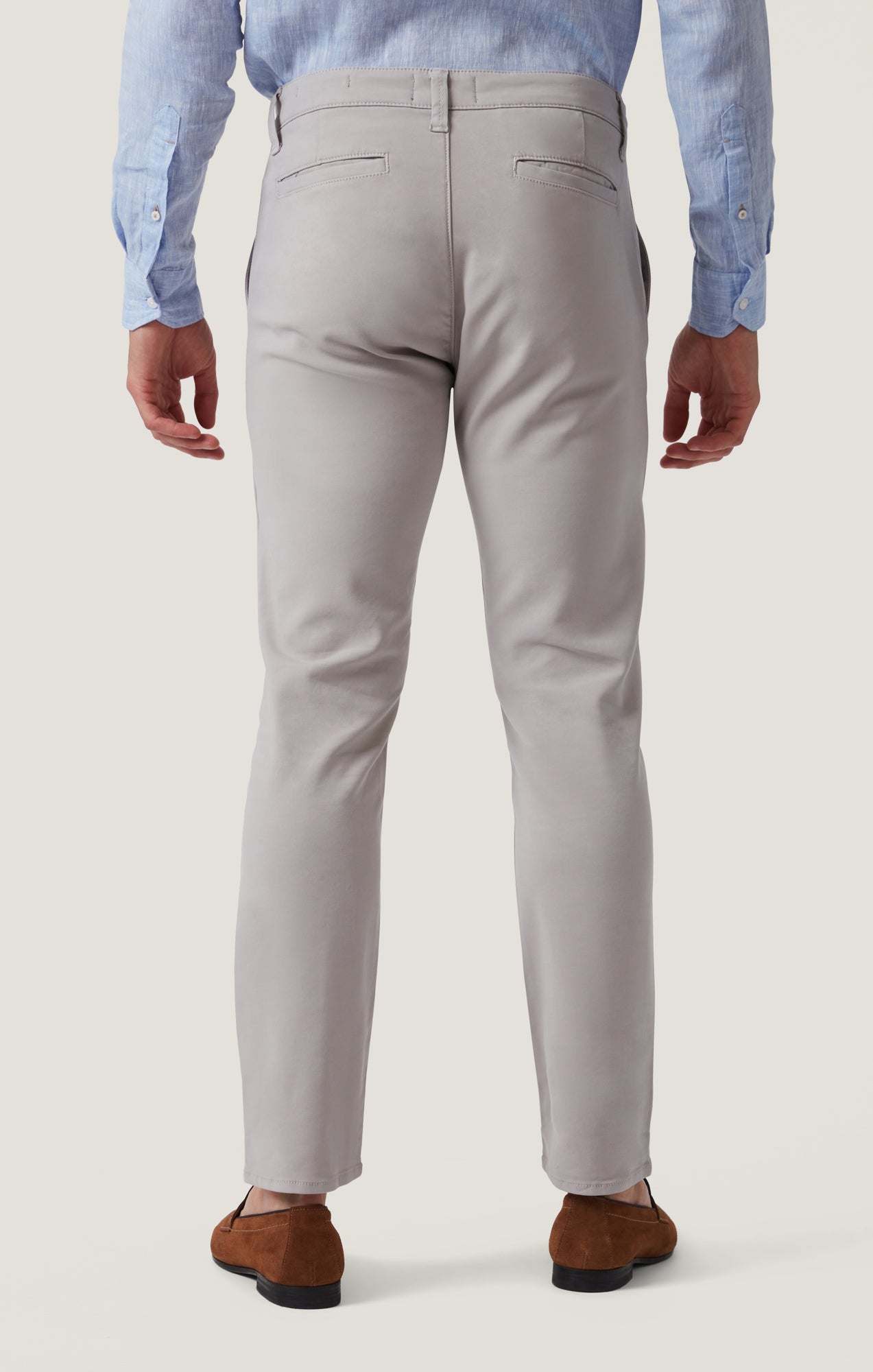 Verona Straight Leg Chino Pants In Grey High Flyer