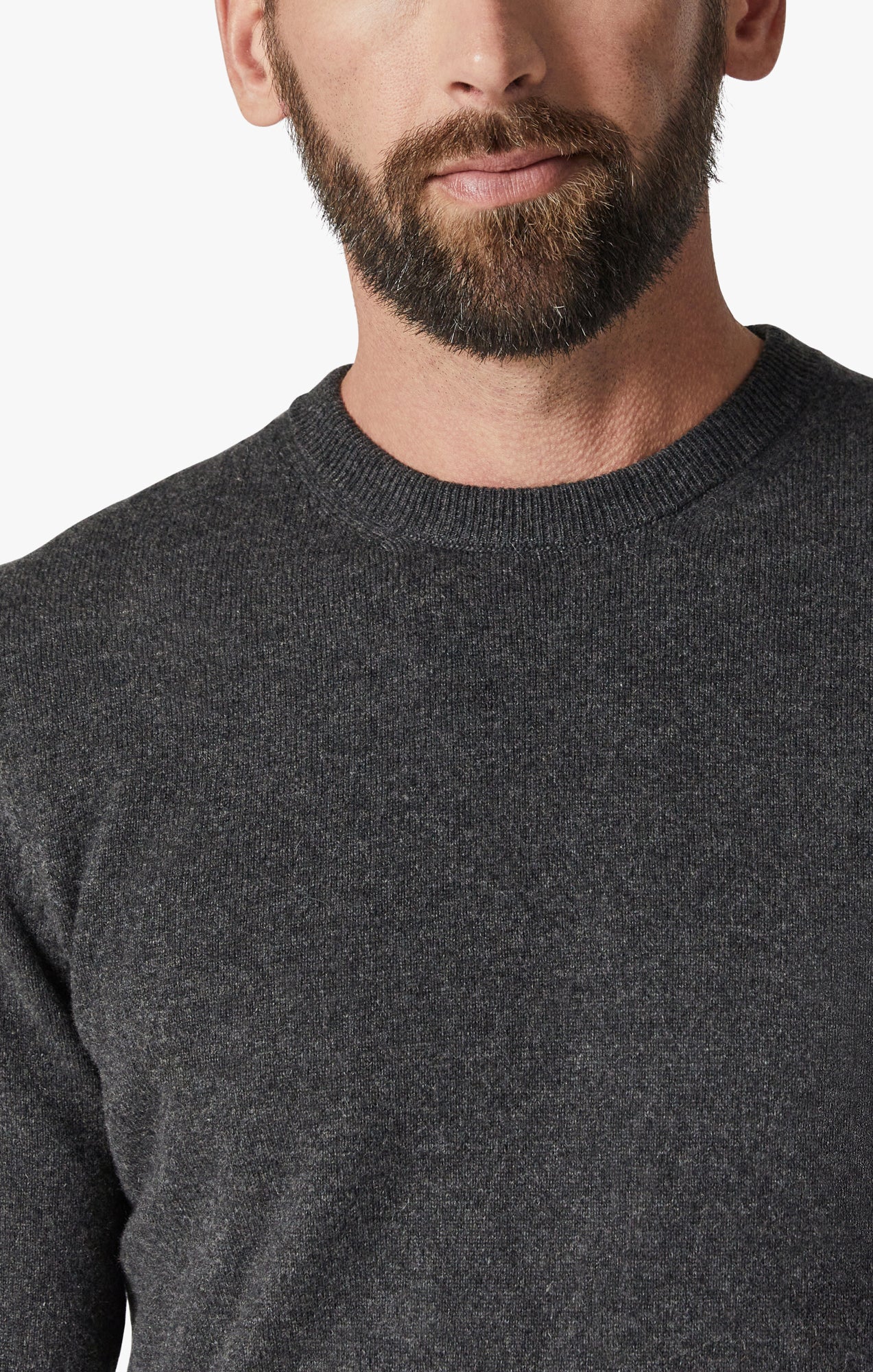 Cashmere Crew Neck Sweater In Charcoal Image 5