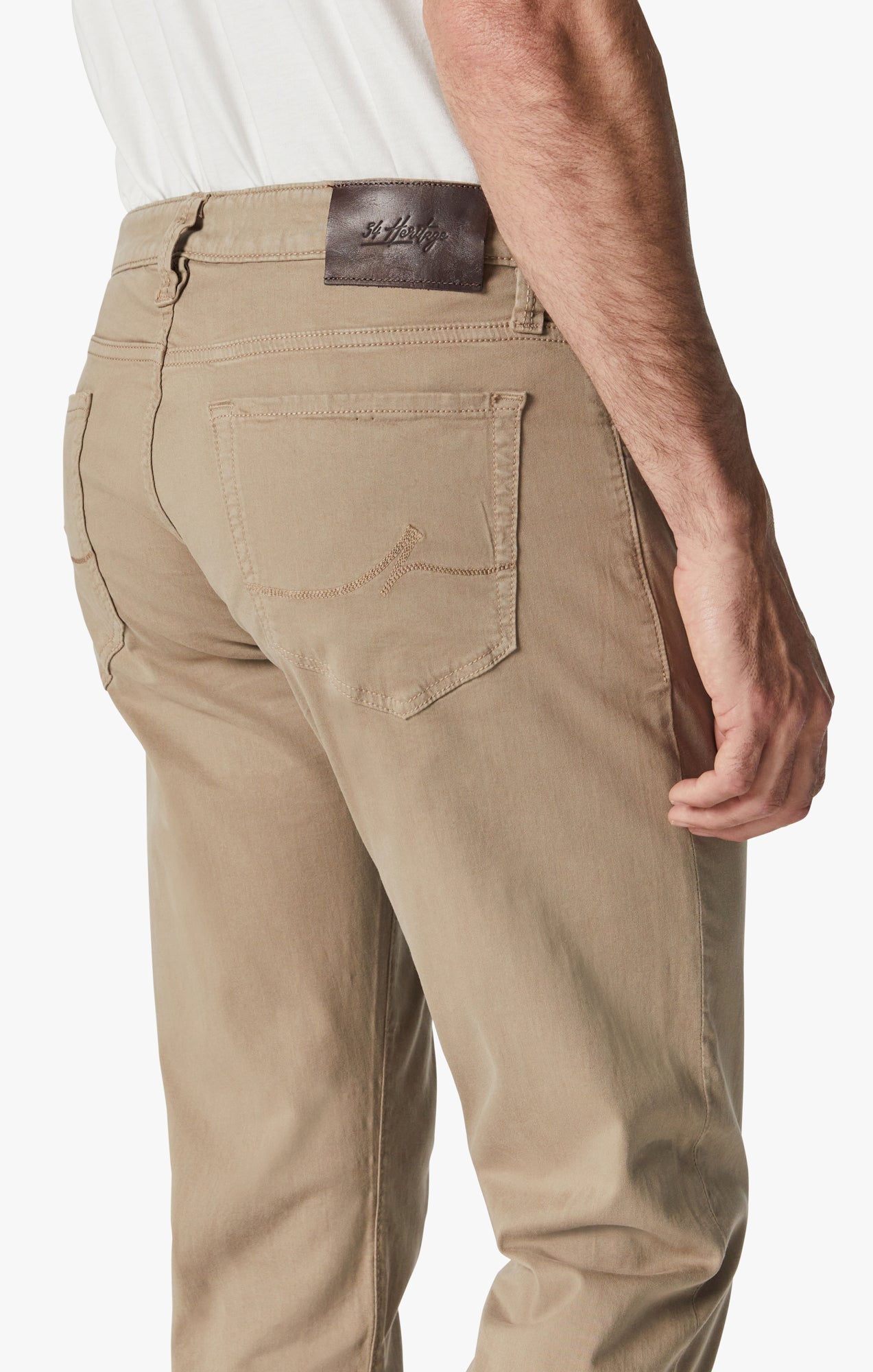 Cool Tapered Leg Pants In Cashew Brushed Twill Image 5