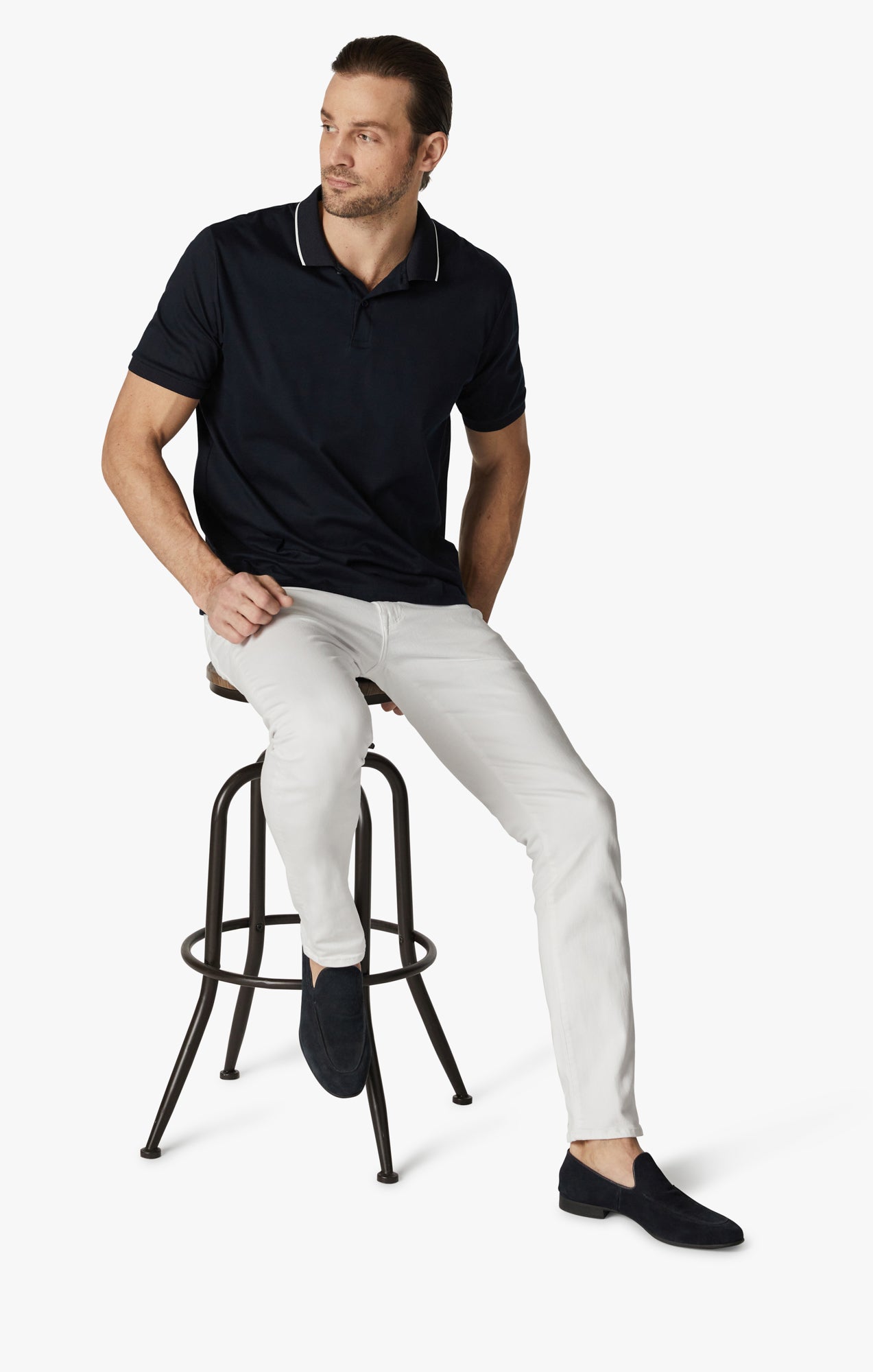 Cool Tapered Leg Pants In Double White Comfort