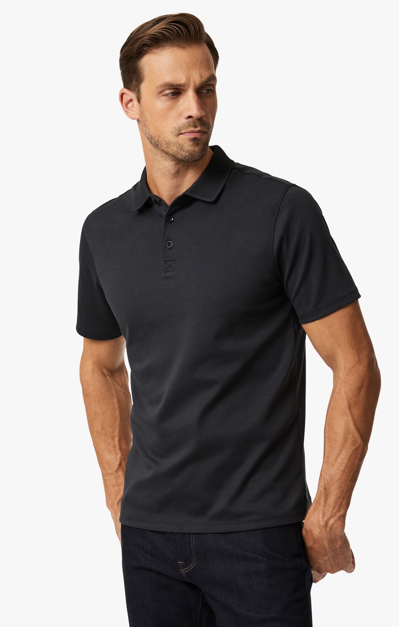 Polo T-Shirt In Black Image 2