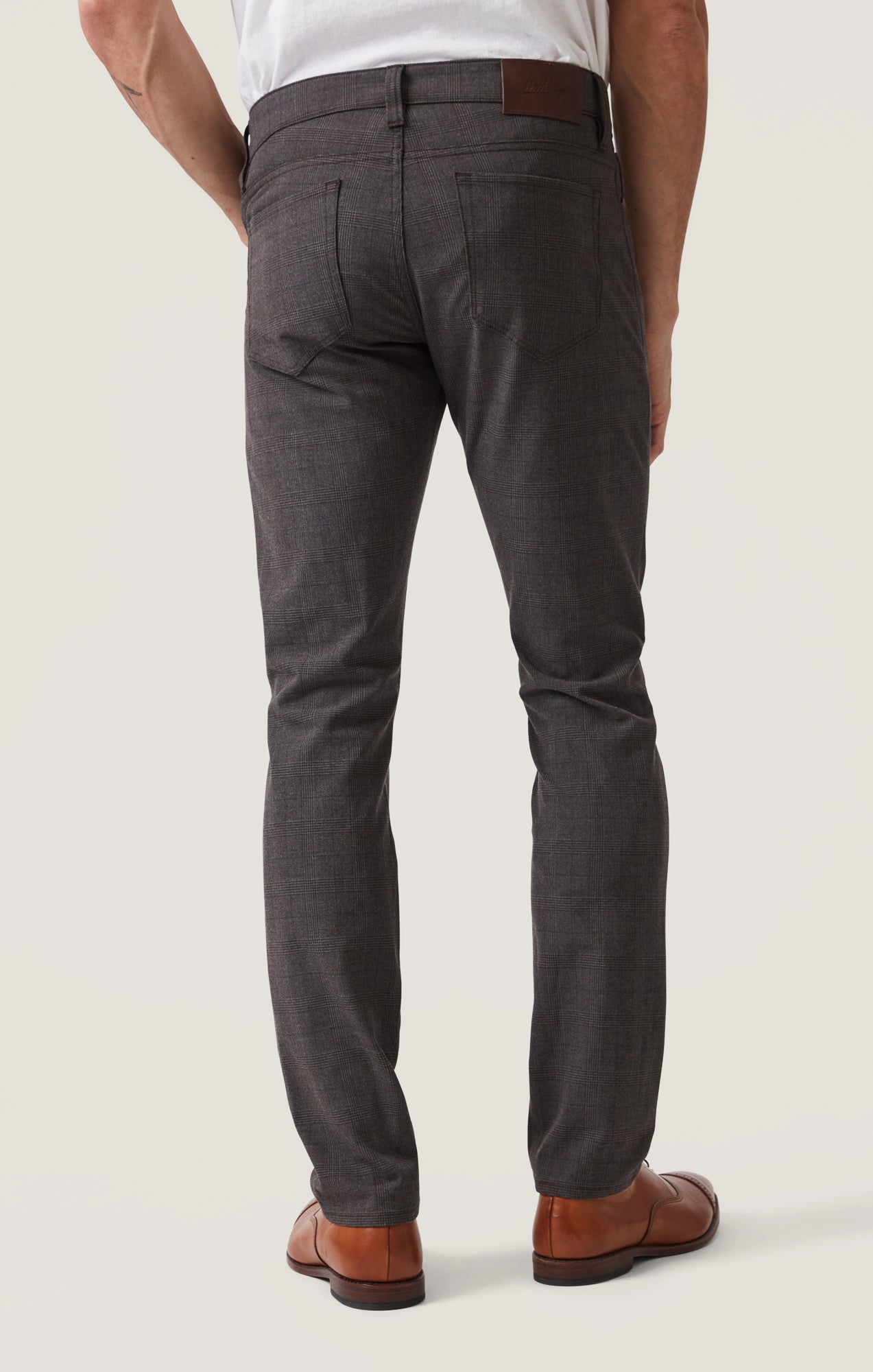 Cool Tapered Leg Pants in Brown Elite Check