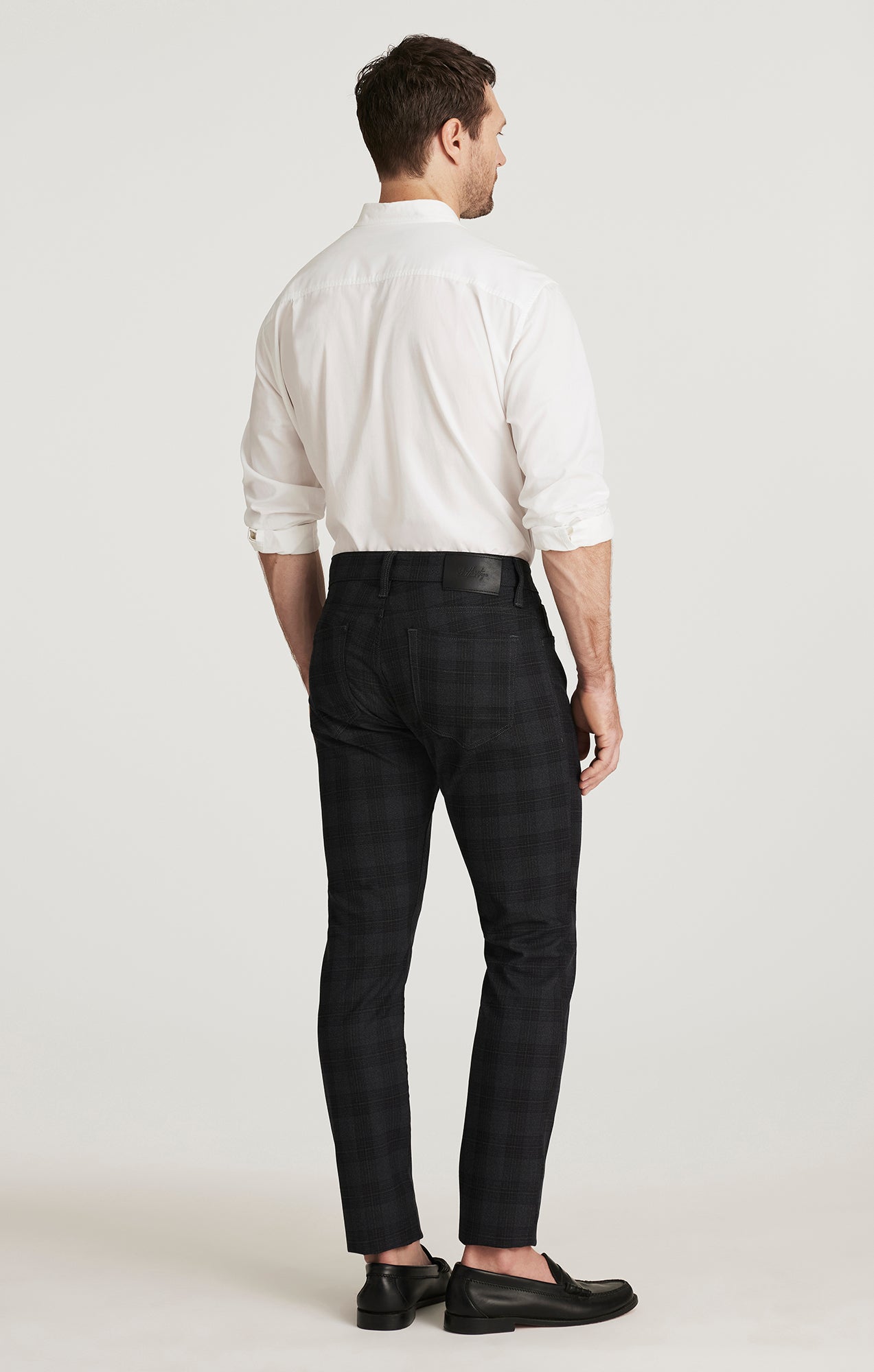 Cool Tapered Leg Pants in Grey Check