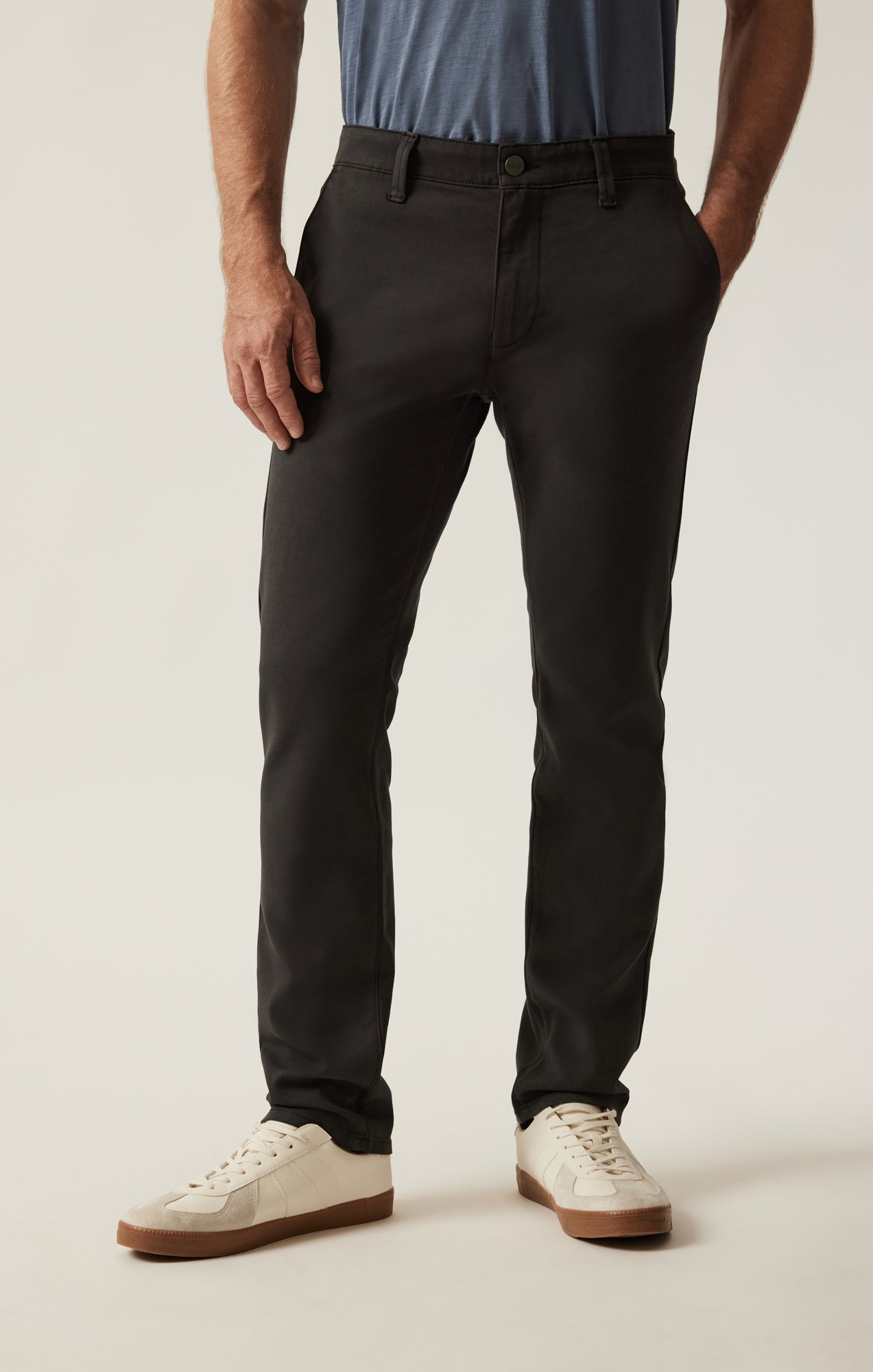 Verona Slim Leg Chino Pants in Dark Grey High Flyer