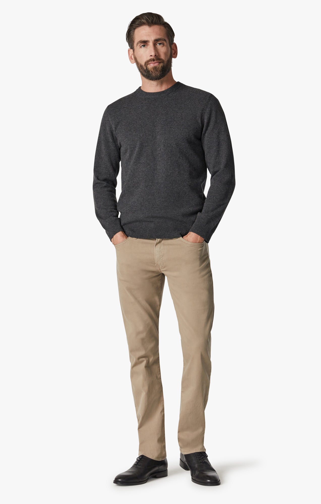 Cool Tapered Leg Pants In Cashew Brushed Twill Image 1