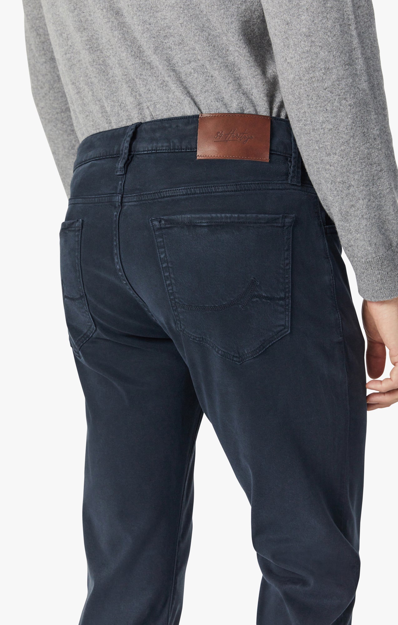 Cool Tapered Leg Pants in Navy Brushed Twill Image 5
