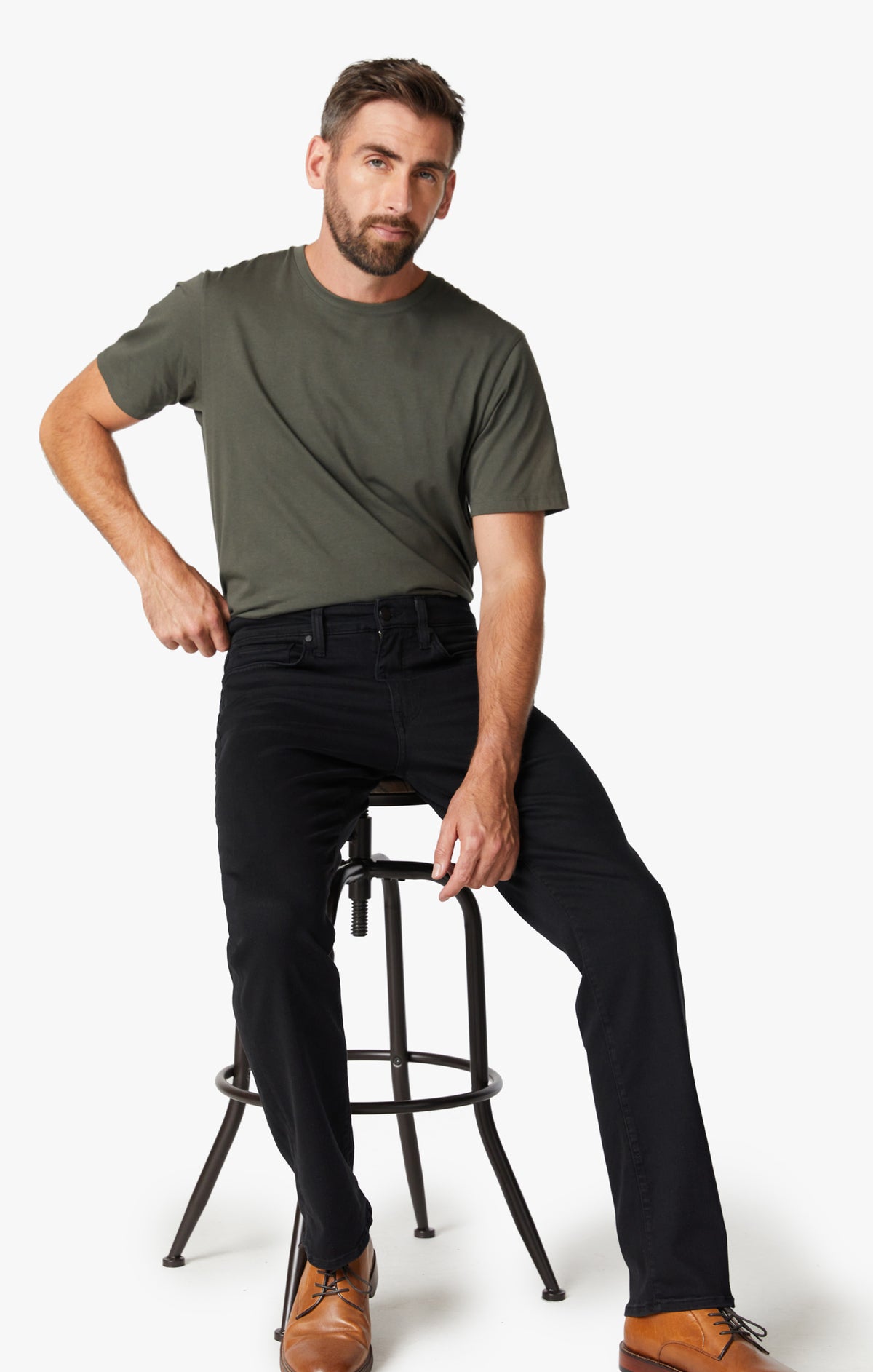 Charisma Relaxed Straight Leg Jeans In Black Urban