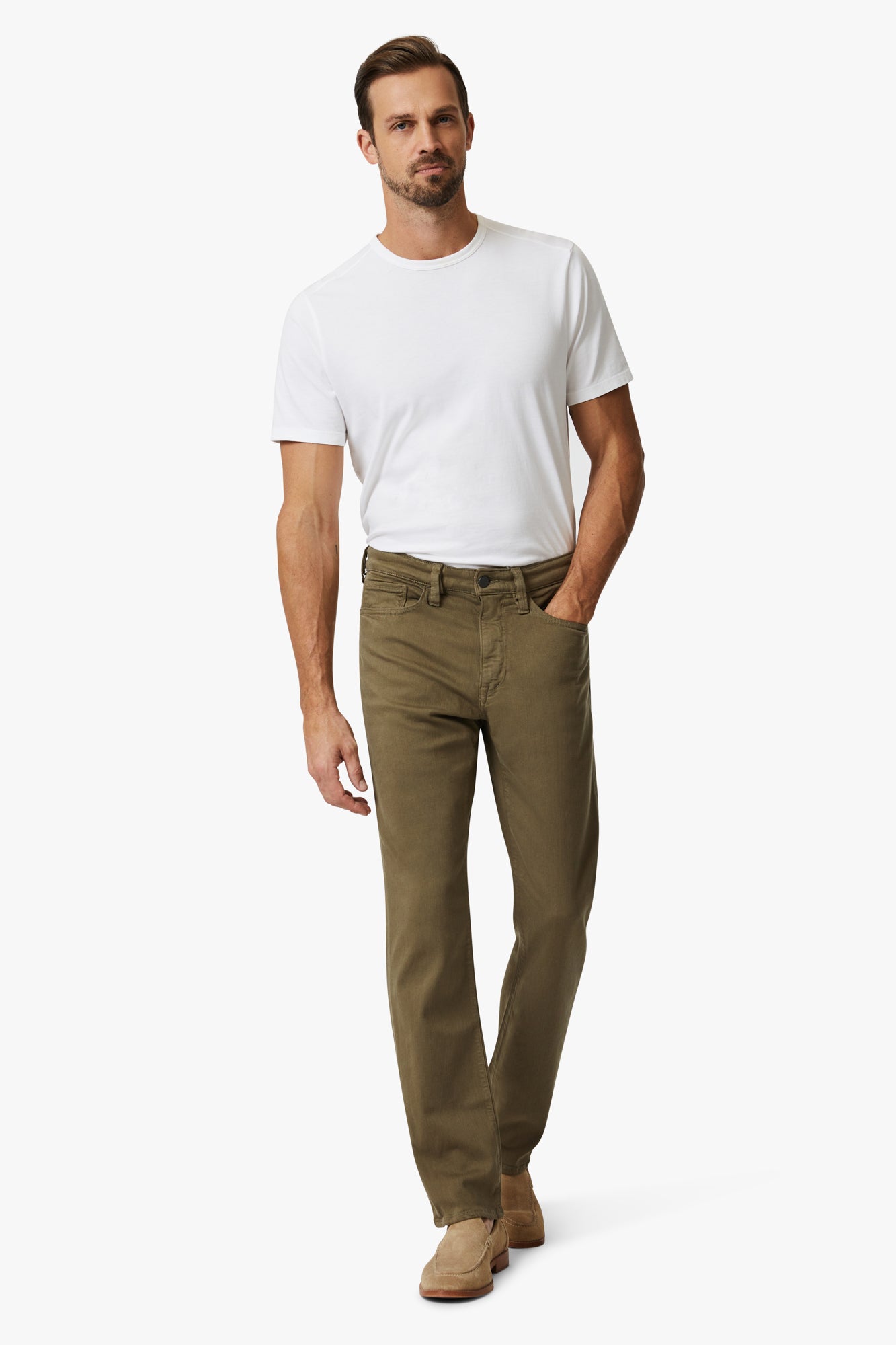 Charisma Relaxed Straight Leg Pants In Walnut Comfort