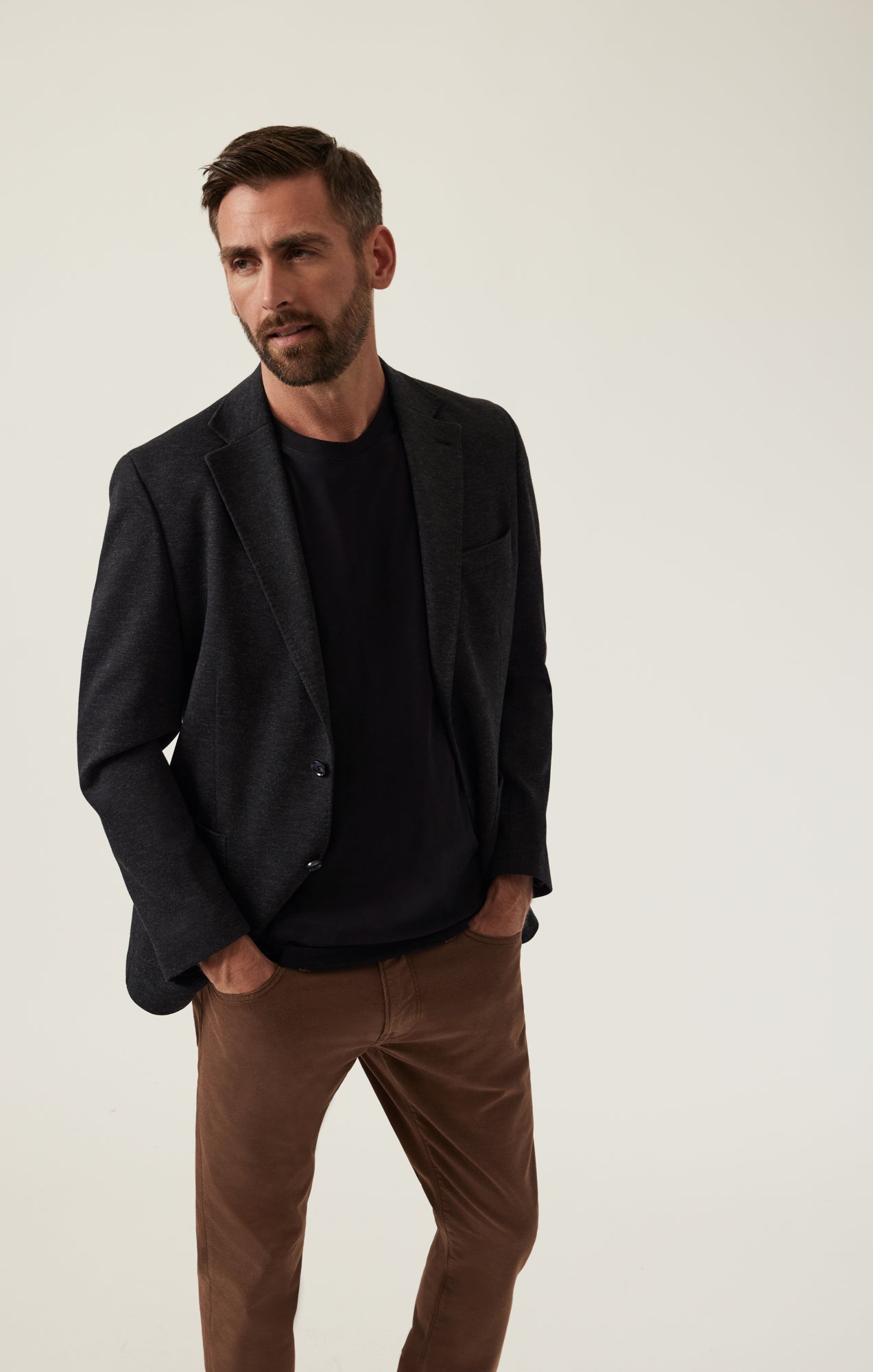 Matteo Heather Knit Blazer In Anthracite