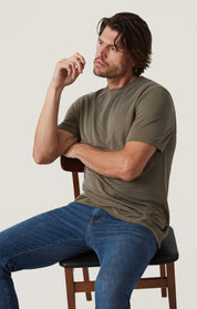 Pique T-Shirt in Smokey Olive