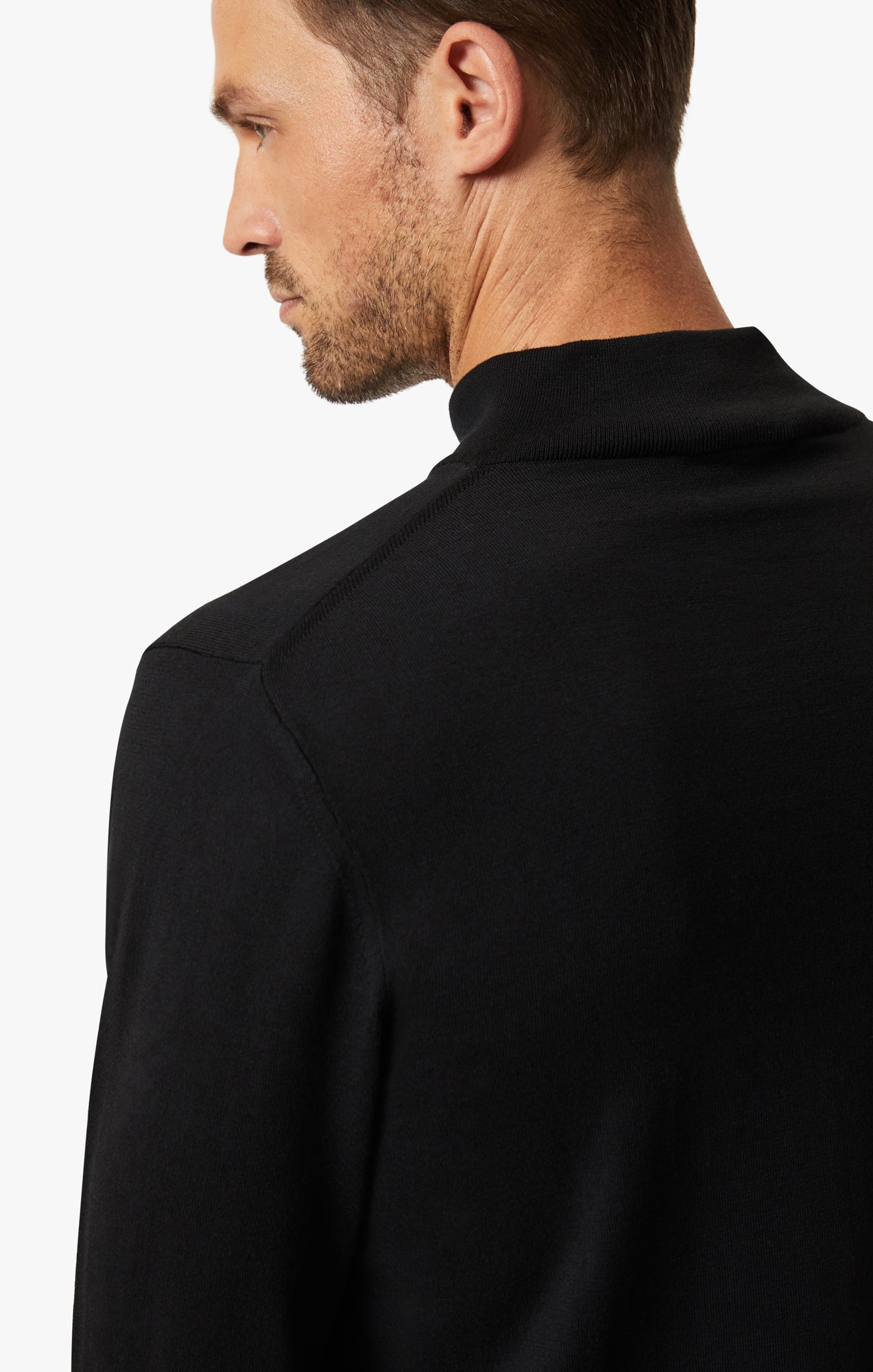 Quarter Zip Sweater In Black Image 5
