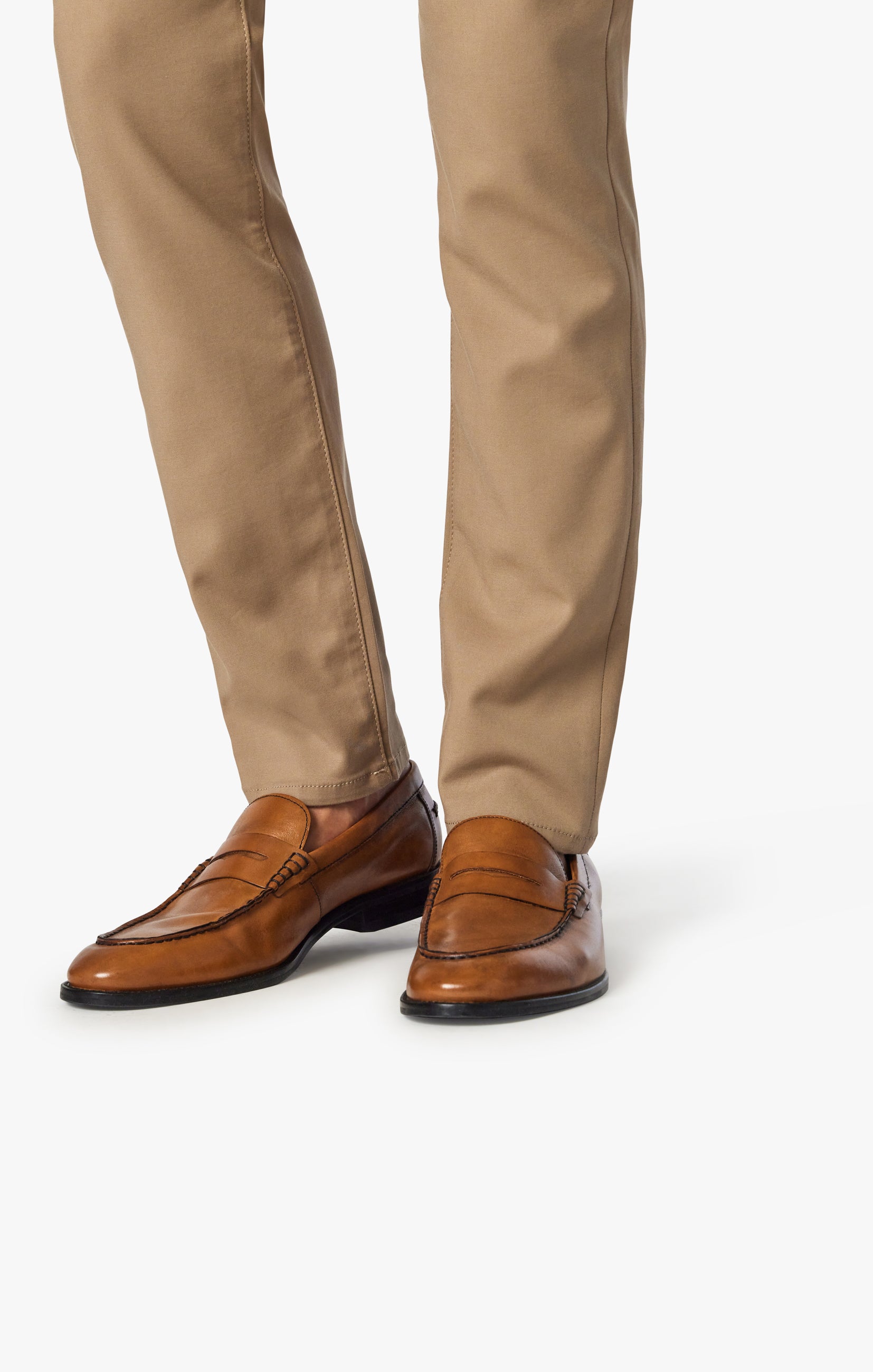 Verona Slim Leg Chino Pants In Khaki High Flyer Image 6