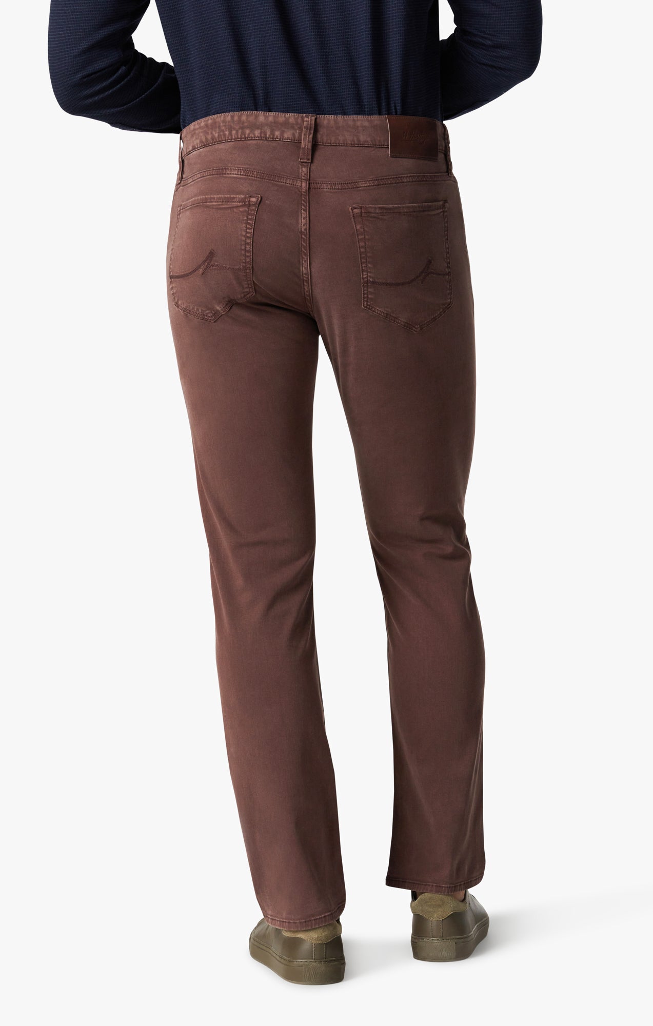 34 Heritage Courage Mid-Rise, Straight Leg Pants In Burgundy Comfort