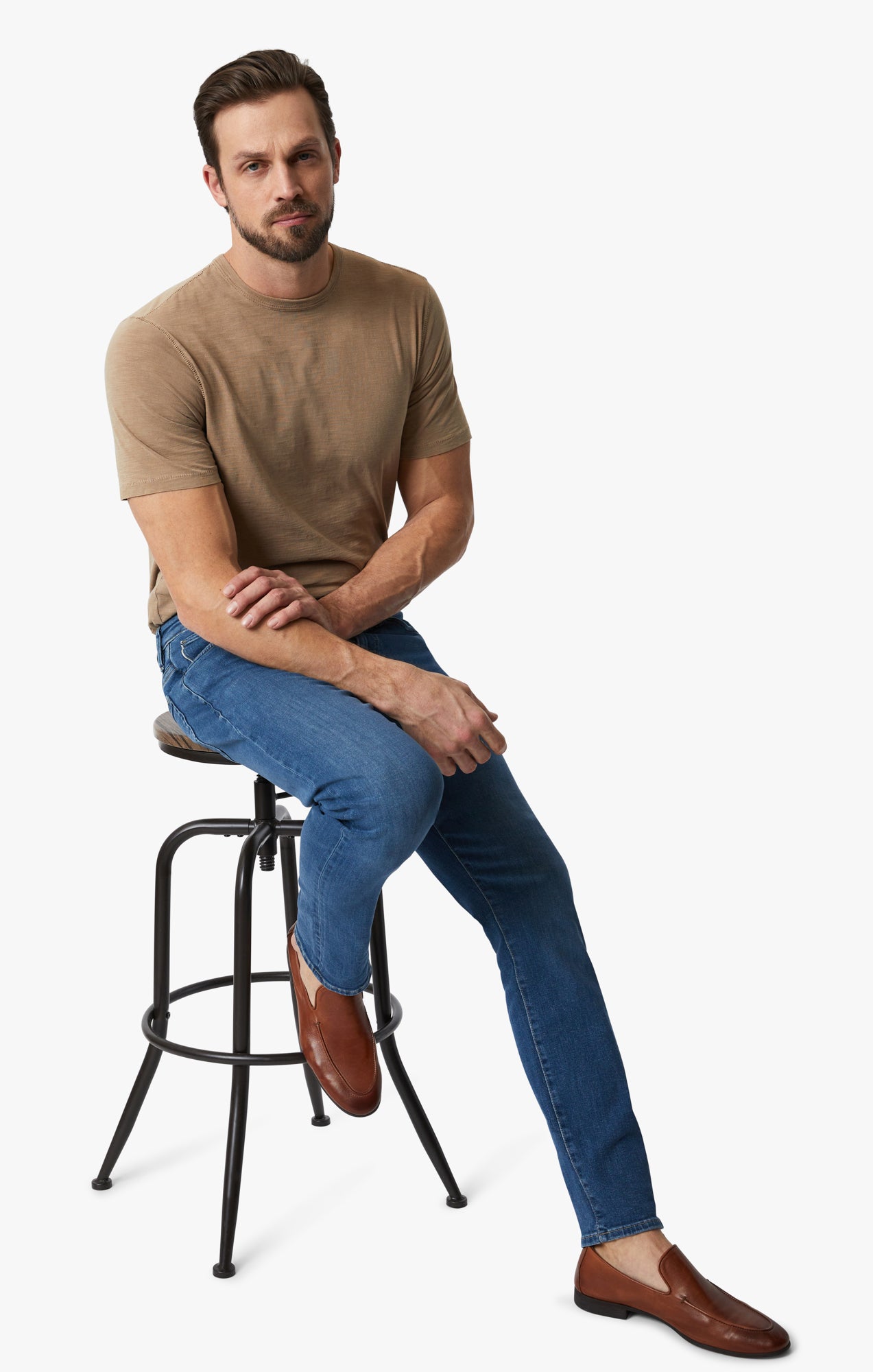 Cool Tapered Leg Jeans In Shaded Blue Selvedge