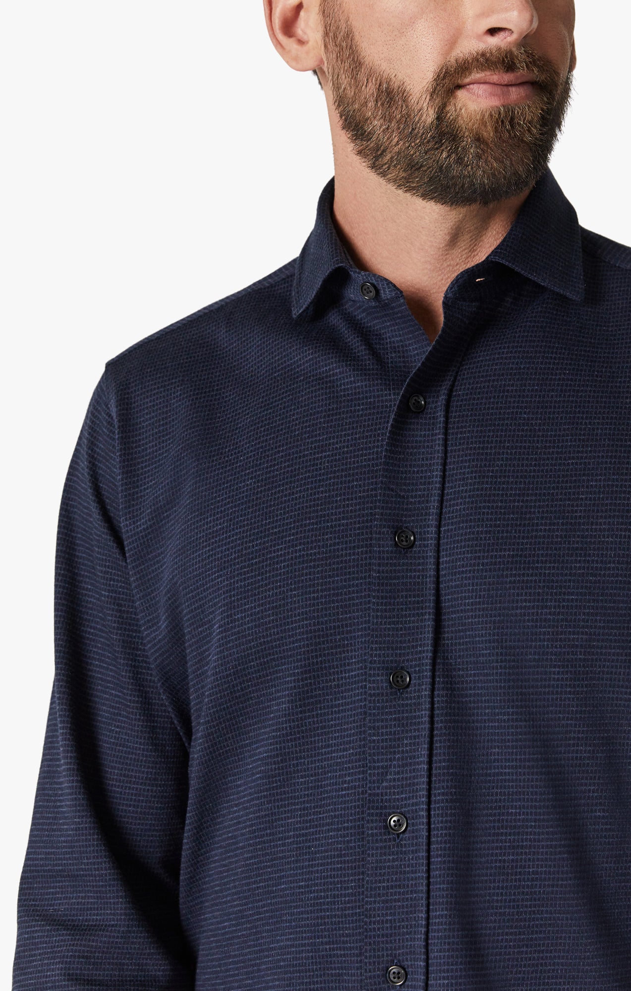 Structured Shirt In Navy Blue Image 5