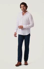 Linen Chambray Shirt in Pink