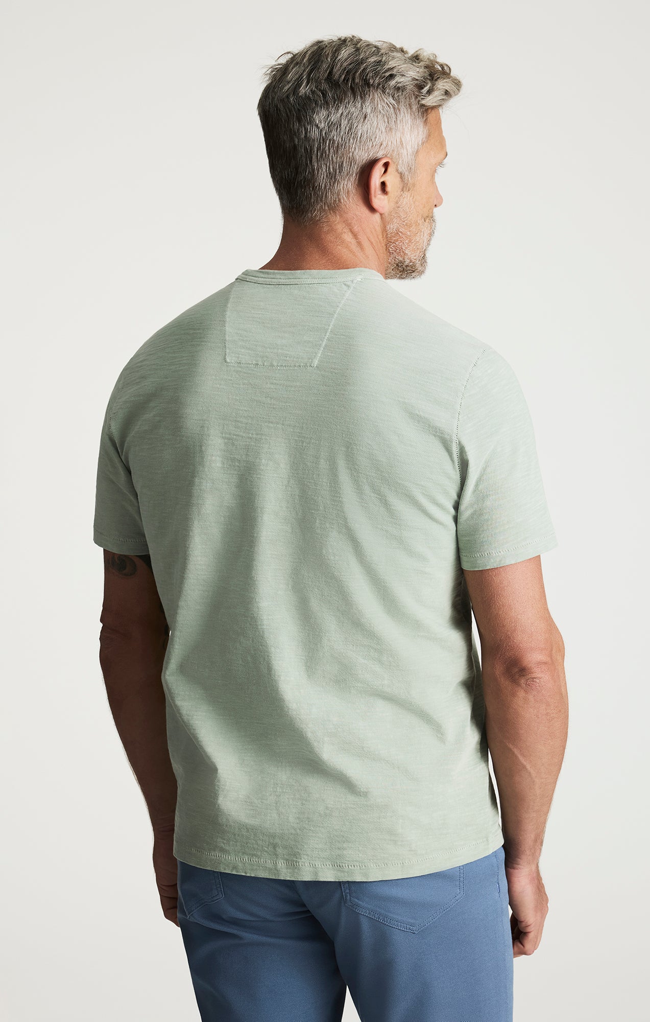 Slub Crew Neck Tshirt In Iceberg Green