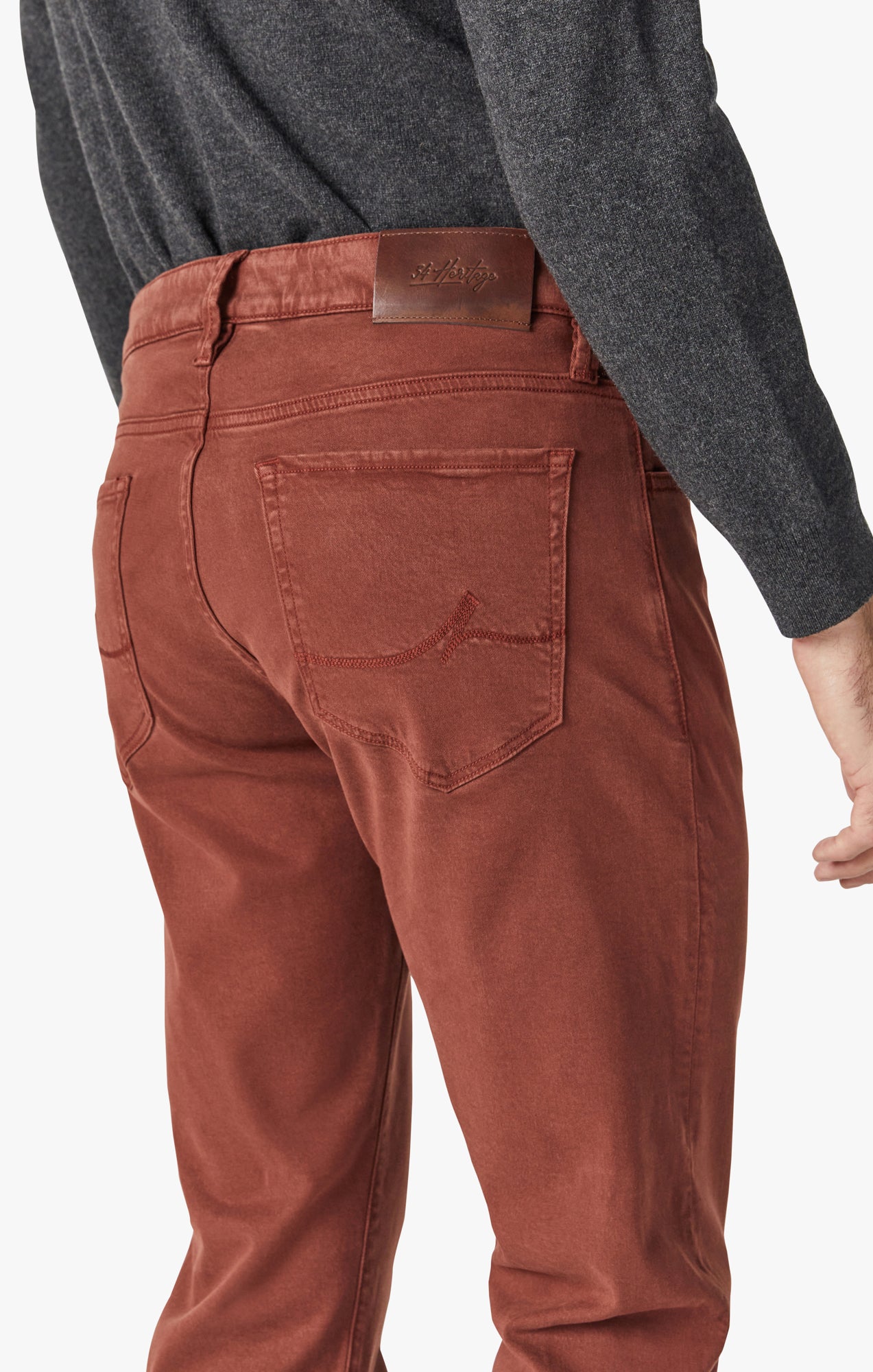 Cool Tapered Leg Pants in Cinnamon Brushed Twill Image 5