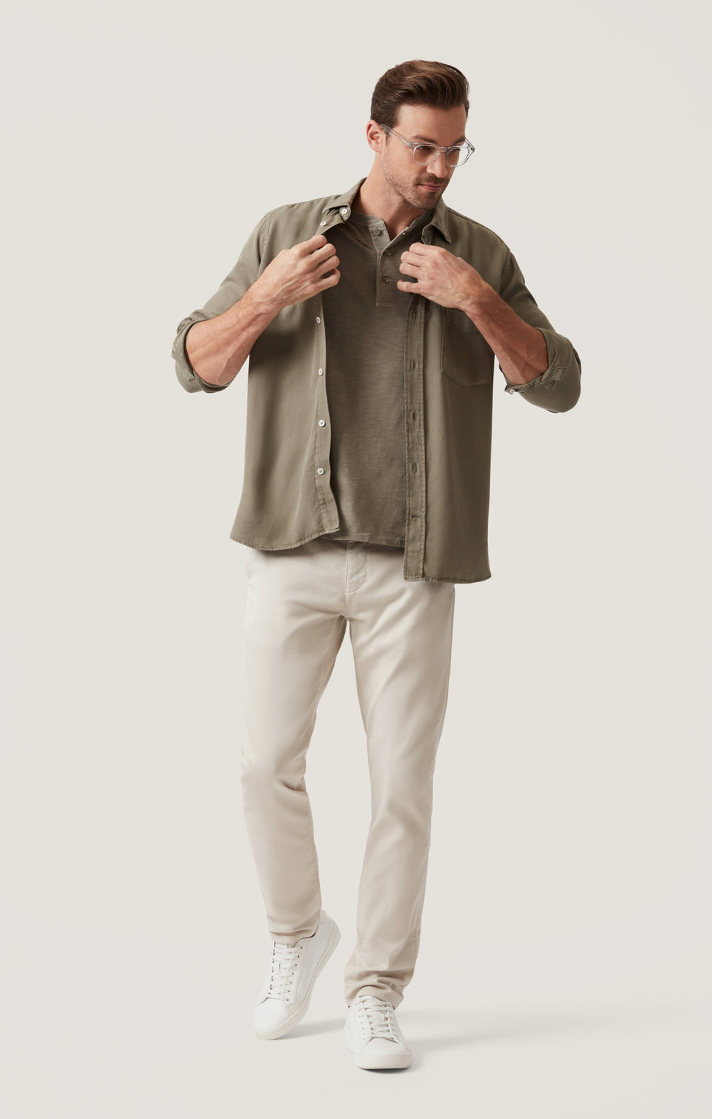 Verona Straight Leg Chino Pants In Tan Coolmax