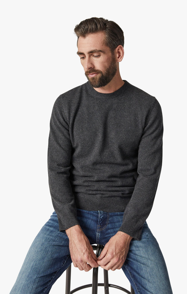 Cashmere Crew Neck Sweater In Charcoal