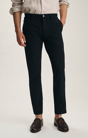 Verona Straight Leg Commuter Chino Pants In Black Luxe