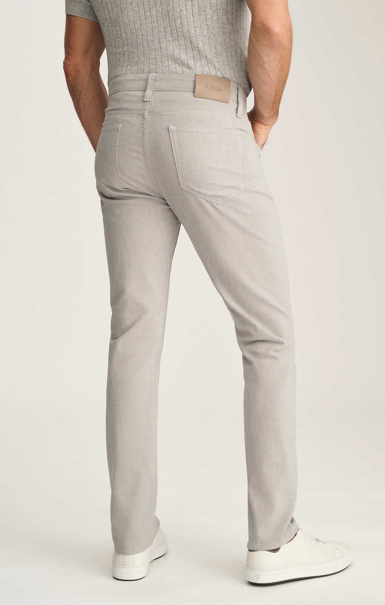 Courage Straight Leg Jeans In Light Grey Linen Luxe