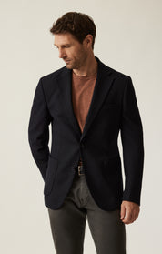 Matteo Smart Knit Blazer In Navy