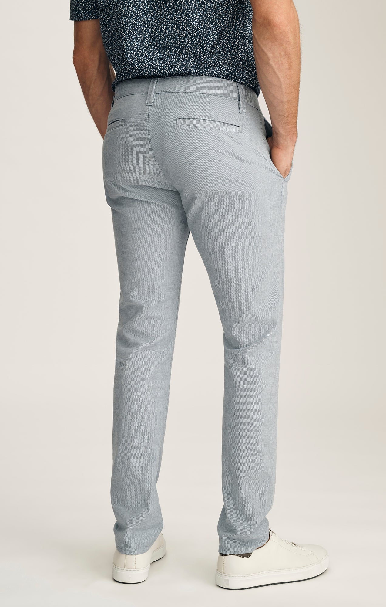 Verona Straight Leg Chino Pants In Blue Honeycomb
