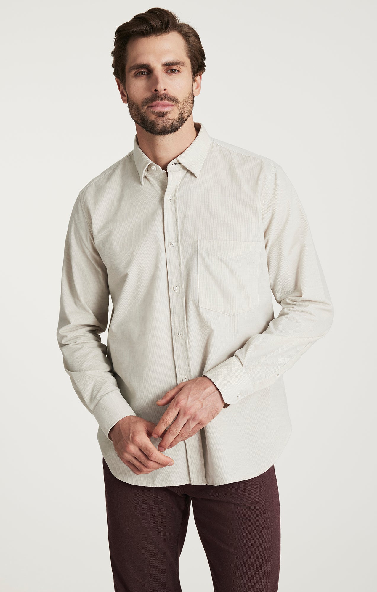 Corduroy Pocket Shirt in Beige