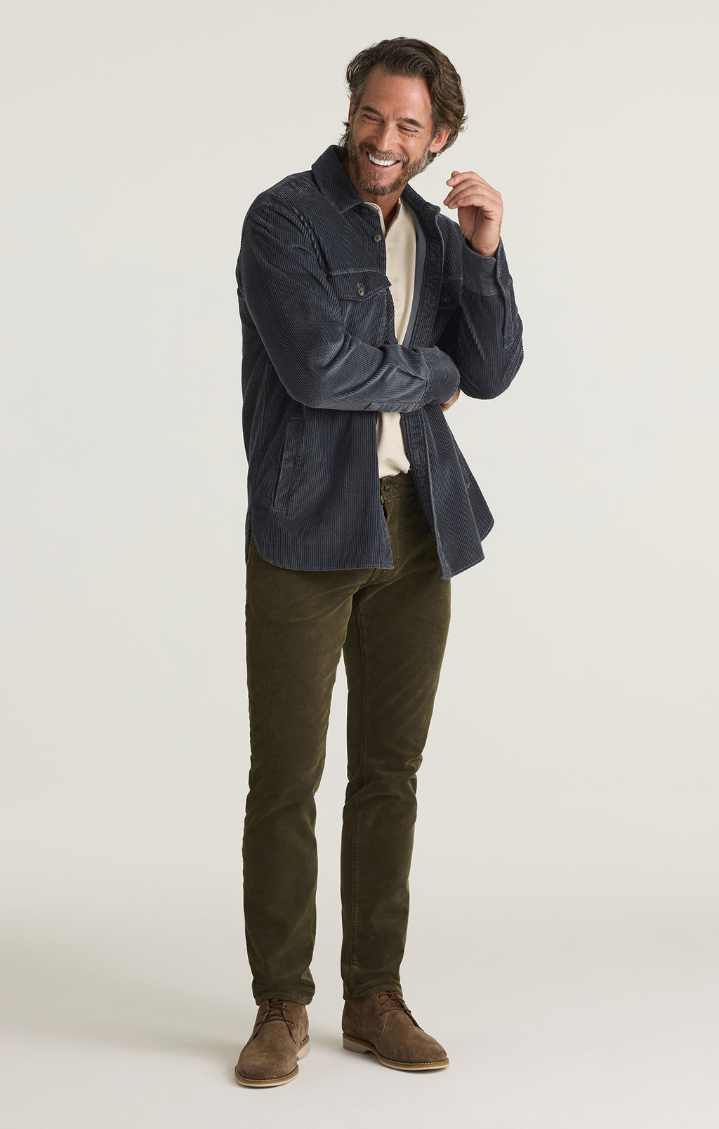 Cool Tapered Leg Pants in Fern Cord