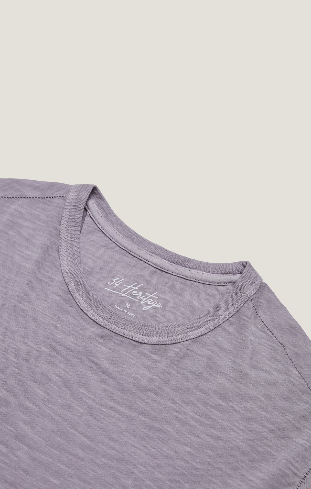 Slub Crew Neck T-Shirt in Lilac Dust