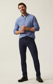 Cool Tapered Leg Pants in Deep Blue Refined