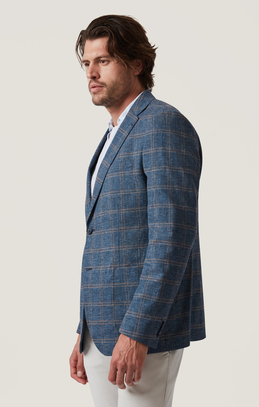 Matteo Checked Blazer in Blue