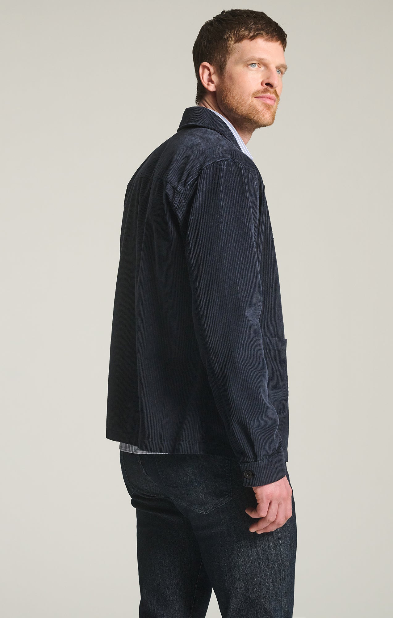Corduroy Overshirt in Navy