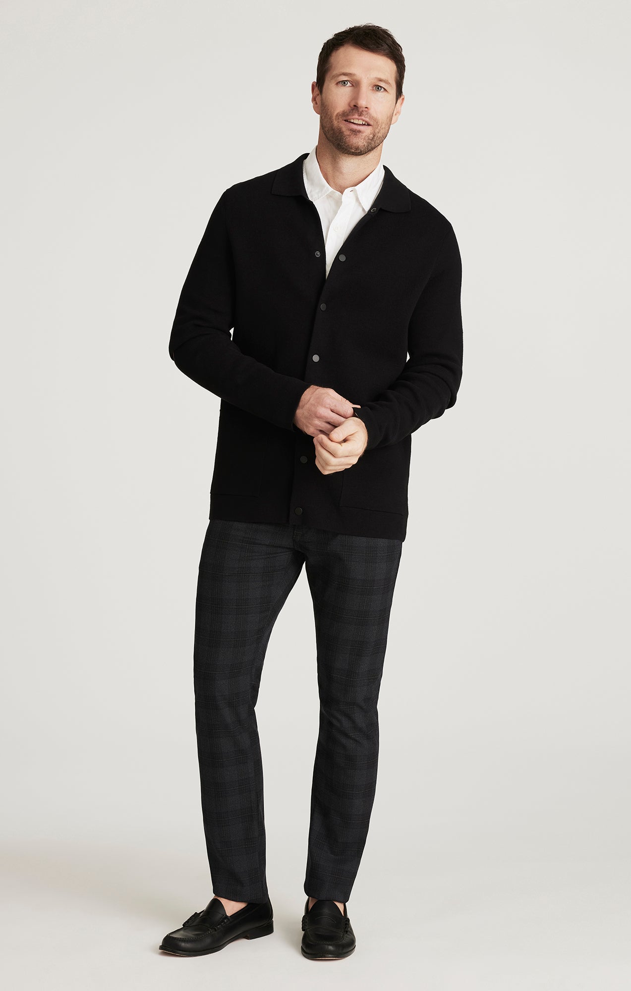 Cool Tapered Leg Pants in Grey Check