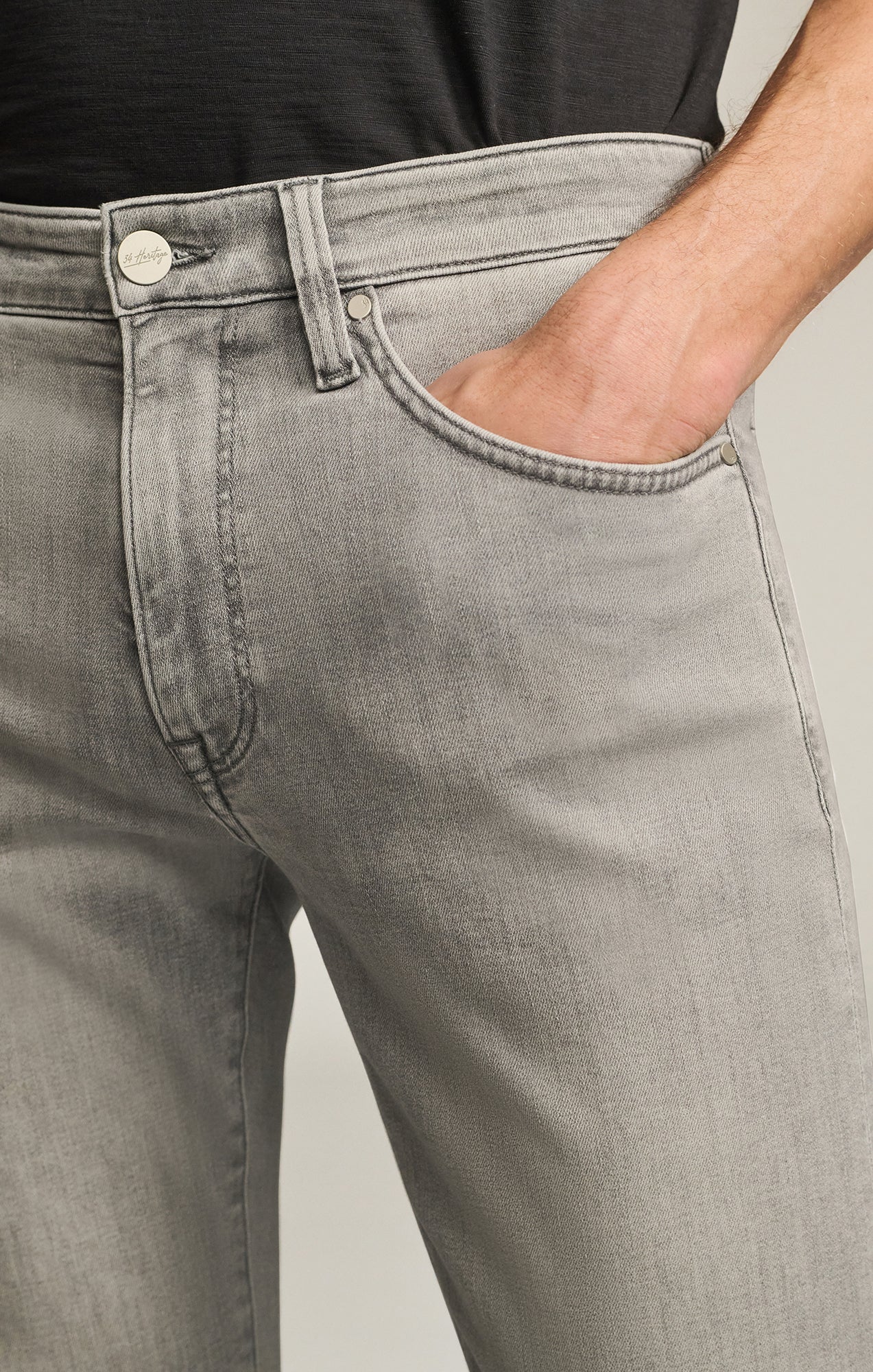 Courage Straight Leg Jeans in Light Grey Organic Ultra