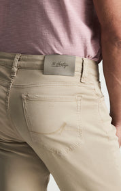 Cool Tapered Leg Pants in Sand Twill