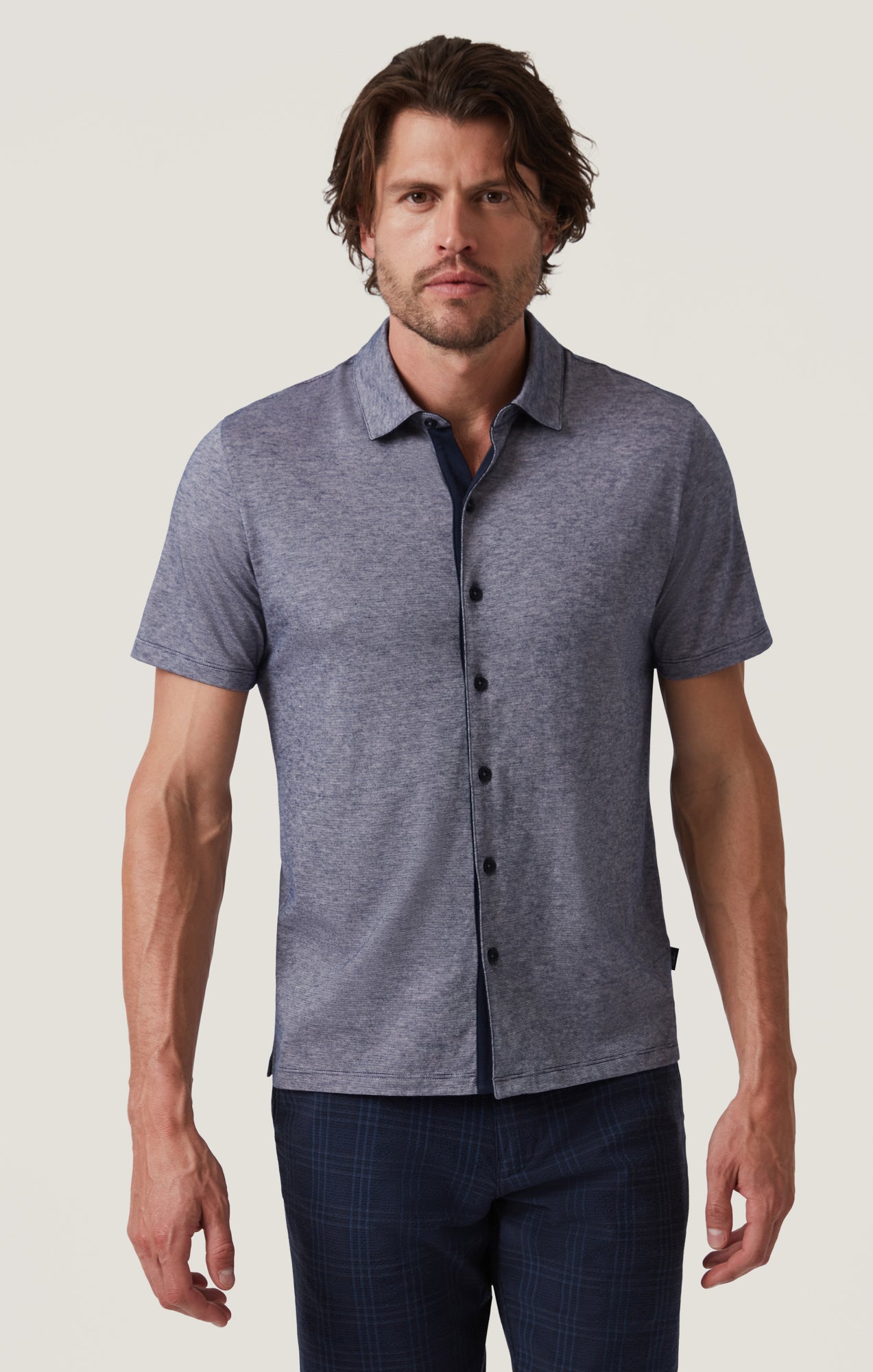 Two Tone Button-Down Shirt in Indigo