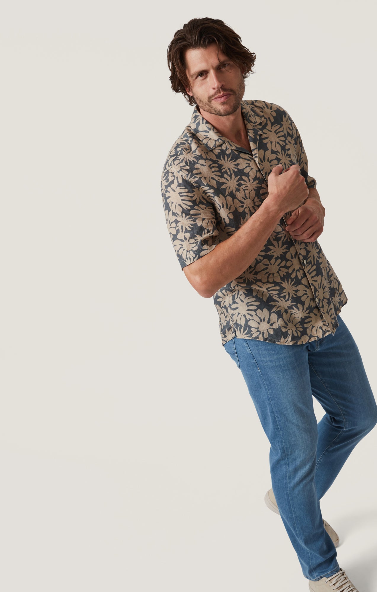 Bloom Short Sleeve Linen Shirt in Twine