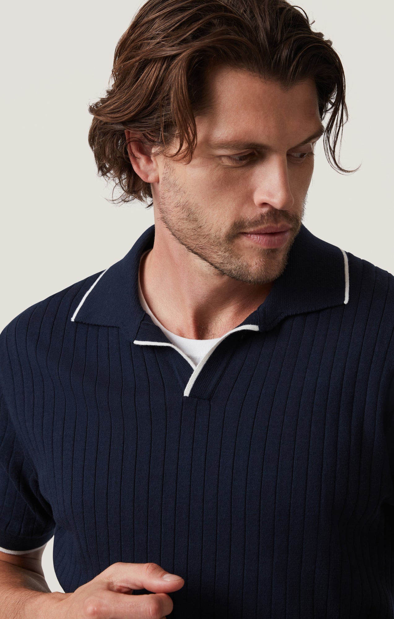 Polo Sweater in Navy