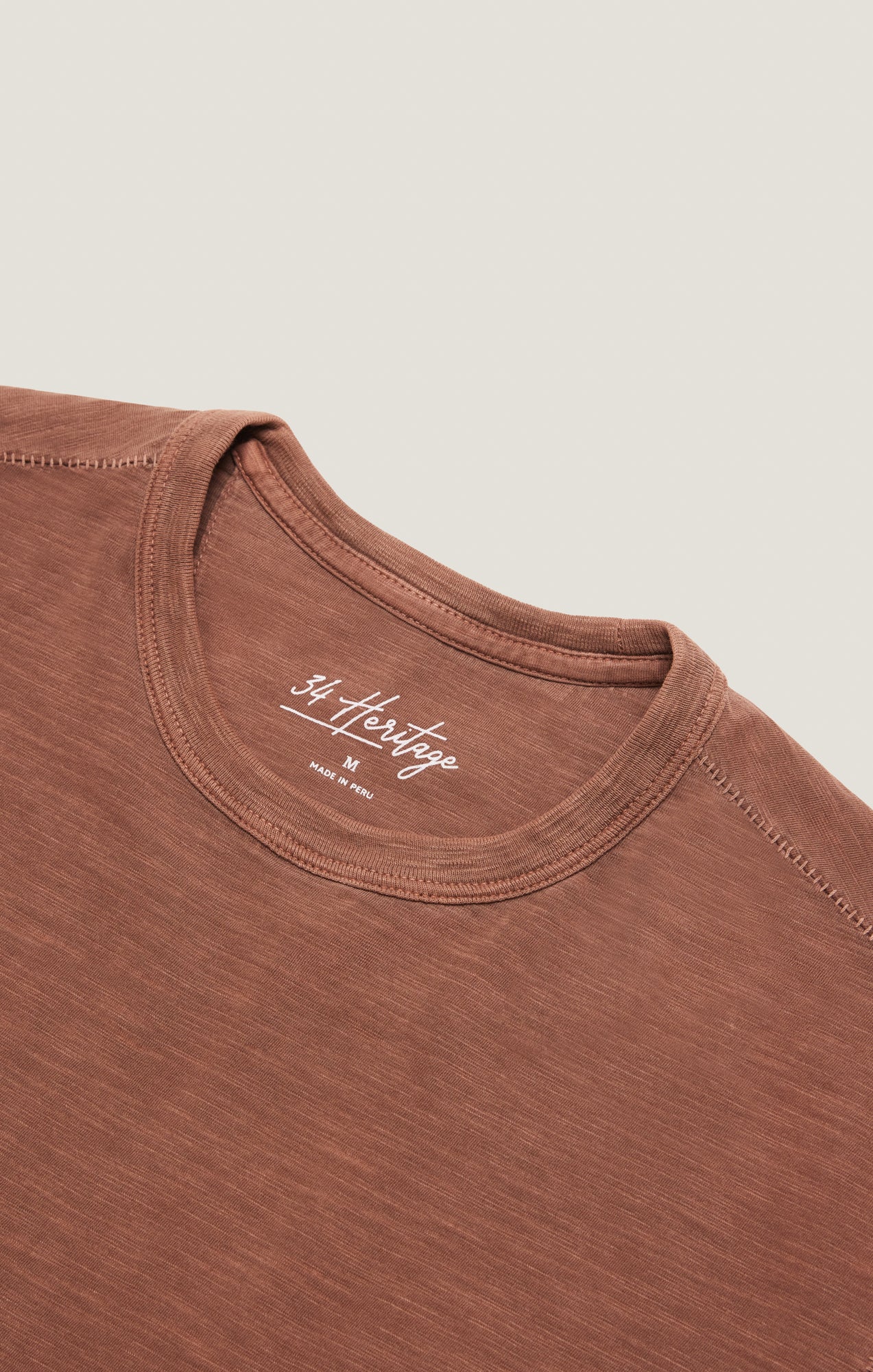 Slub Crew Neck T-Shirt in Cinnamon