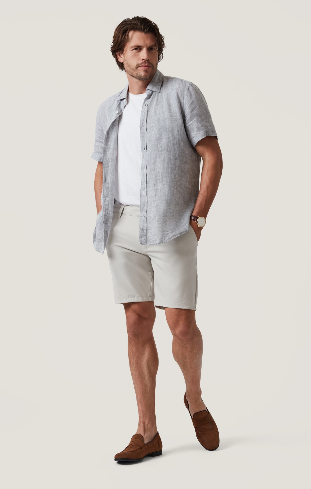 Arizona Shorts in Stone Commuter Luxe