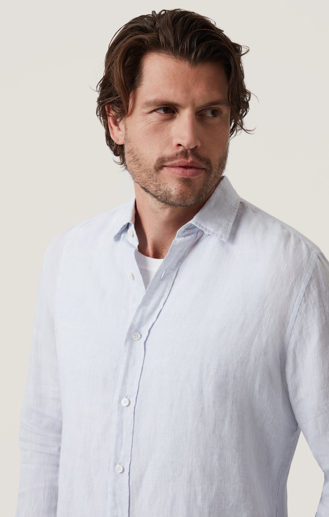 Linen Chambray Shirt in Chalk