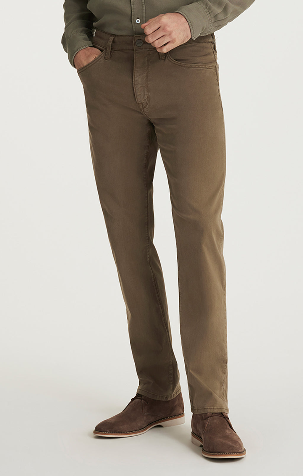 Courage Straight Leg Pants in Lizard Green Twill